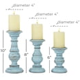 thumbnail image 3 of Portavelas Deco 79 de Madera de Mango Azul Claro Desgastado Juego de 3, 3 of 9
