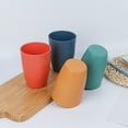 thumbnail image 3 of Namzi [set of 4] Wheat Straw Cups Plastic Cups Reusable Unbreakable Drinking Cups Water Glasses For Kitchen, Camping, Party (Orange Red), 3 of 5