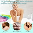 thumbnail image 4 of 4Pcs Exfoliating Back Scrubber with Handle, Extended Back Wash, Stretchable Exfoliating Towel for Body Cleansing and Skin Massage, Suitable for Women and Men., 4 of 5