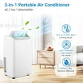 thumbnail image 3 of Garvee 14000BTU Portable Air Conditioner with Drying Function, Sleep Mode, Remote Control - Cools Rooms Up to 750 Sq. Ft for Home & Office Use White, 3 of 8