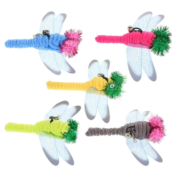 FRCOLOR 5 Pcs Dragonfly Cat Toy Replacement for Indoor Play Assorted Color