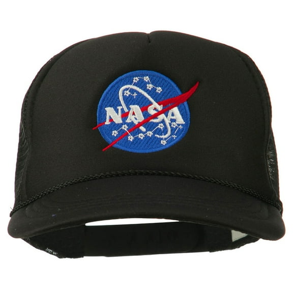 NASA Insignia Embroidered Youth Foam Mesh Cap - Black OSFM