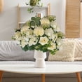 thumbnail image 1 of Ramo de flores artificiales - Decoración de boda portátil de 12,5" Flores de pared • Decoración del hogar de estilo real • Centro de mesa para fiestas, 1 of 6