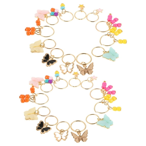 MLINS 24Pcs Braid Hair Jewelry Dreadlock Hair Rings Fashionable Hair Accessories for Women