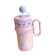 thumbnail image 5 of Vaso térmico de acero inoxidable con pajita para mujer, diseño de dibujos animados, práctico regalo para agua. Graffiti rosa, 5 of 9
