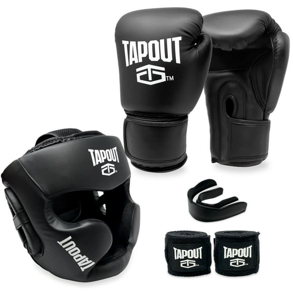 Tapout Black 6 Piece Boxing Kit