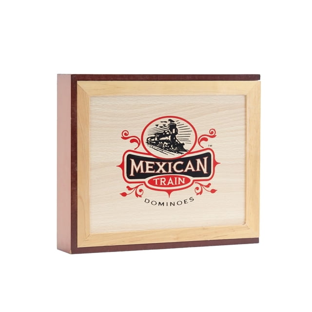 Juego de dominó Mexican Train, caja de madera clásica para porche delantero