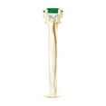 thumbnail image 4 of ANGARA Natural Classic Emerald and Diamond Three Stone Engagement Ring in 14K Yellow Gold for Women (Size-5mm) | May Birthstone, Birthday, Anniversary, Jewelry Gift for Women | Natural Emerald Ring, 4 of 10
