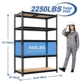 thumbnail image 3 of ZEUKMXOO Heavy Duty Garage Shelving Unit - 72In Adjustable Storage Shelves, 5-Tier Shelf Rack organizer for Storage and Organization,, 3 of 8