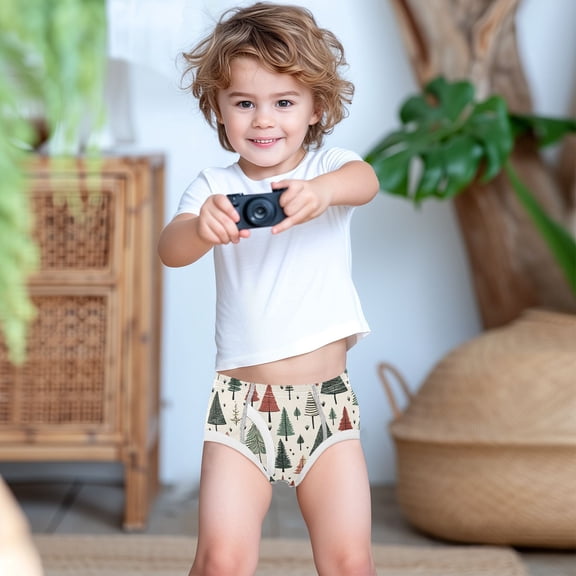 Ckdifva Christmas Trees Boys Underwear Briefs Cotton Panties Active Stretch Briefs One Pack