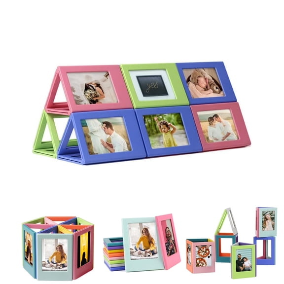 Lightweight Picture Frame,Assorted Colors Photo Frame,Magnetic Photo Frames,10pcs Fridge Magnetic Photo Frames for Home,Office