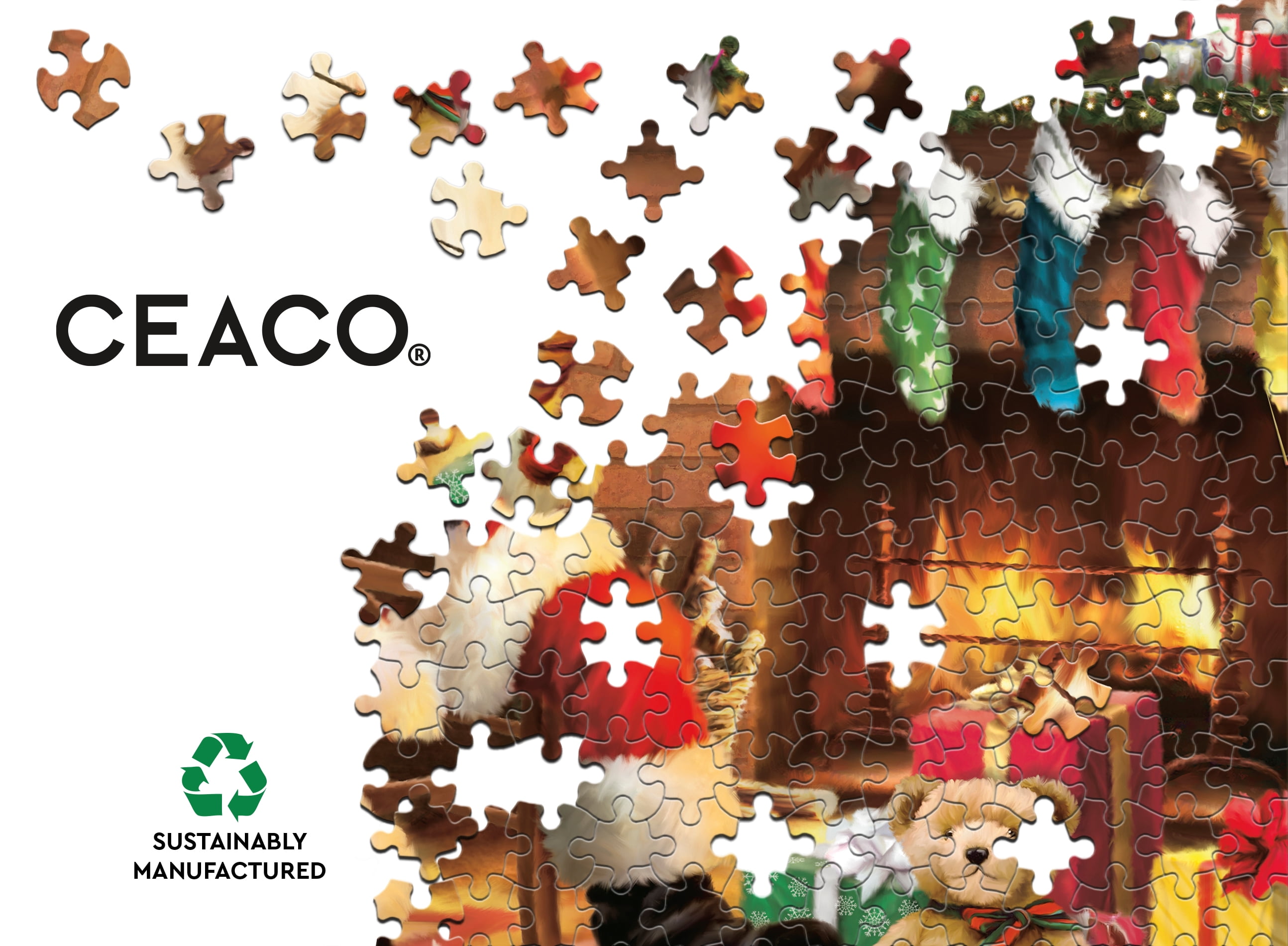 Puzzle en 500 pièces Ceaco Santa by the Fireplace pour adultes, à partir de 14 ans