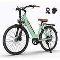 thumbnail image 3 of 26" Commuter Electric Bike for Adults, 28 MPH Adult Electric Bicycles with New Shock Absorption, 1000W Motor, 48V 13Ah, Unisex, UL 2849 Certified, Green, 3 of 10