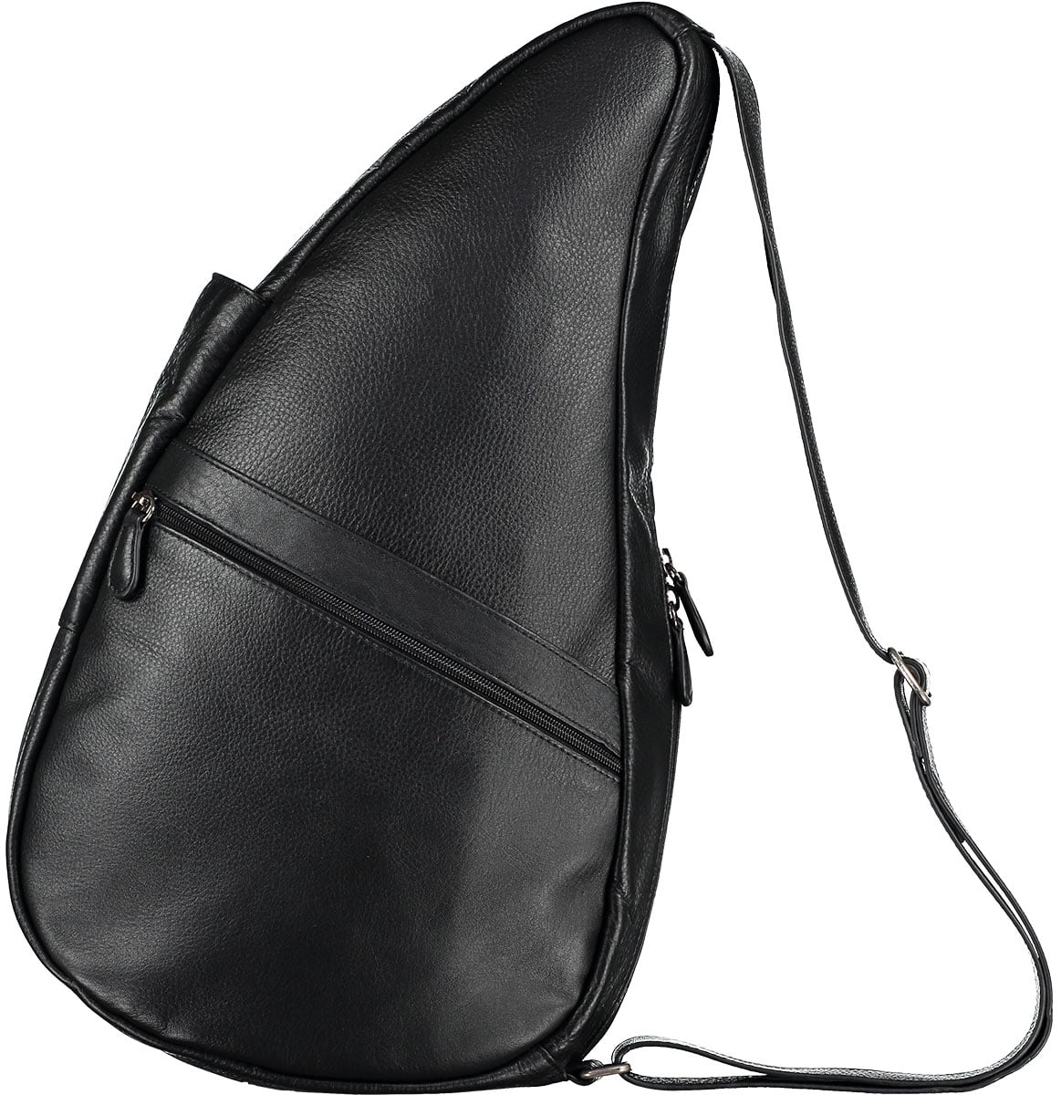 AmeriBag 19" Leather Crossbody Sling Healthy Back Bag (Black)