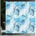 thumbnail image 4 of Ambesonne Dolphin Shower Curtain, Underwater Fish Pattern, 69"Wx75"L, Blue and Grey, 4 of 5