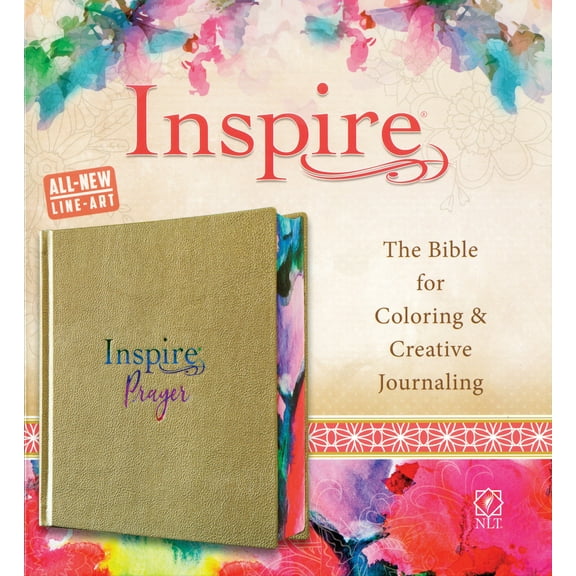 NLT Inspire Prayer Bible-Metallic Champagne Gold LeatherLike