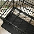 thumbnail image 3 of Topcobe 48" Heavy Duty Dog Crate Metal Cage Kennel with Lockable Wheels, Double Door and Removable Tray, Indoor Pet Cage & Furniture, Gray, 3 of 9