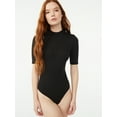 thumbnail image 3 of Free Assembly Women's Mock Neck Bodysuit, 3 of 5