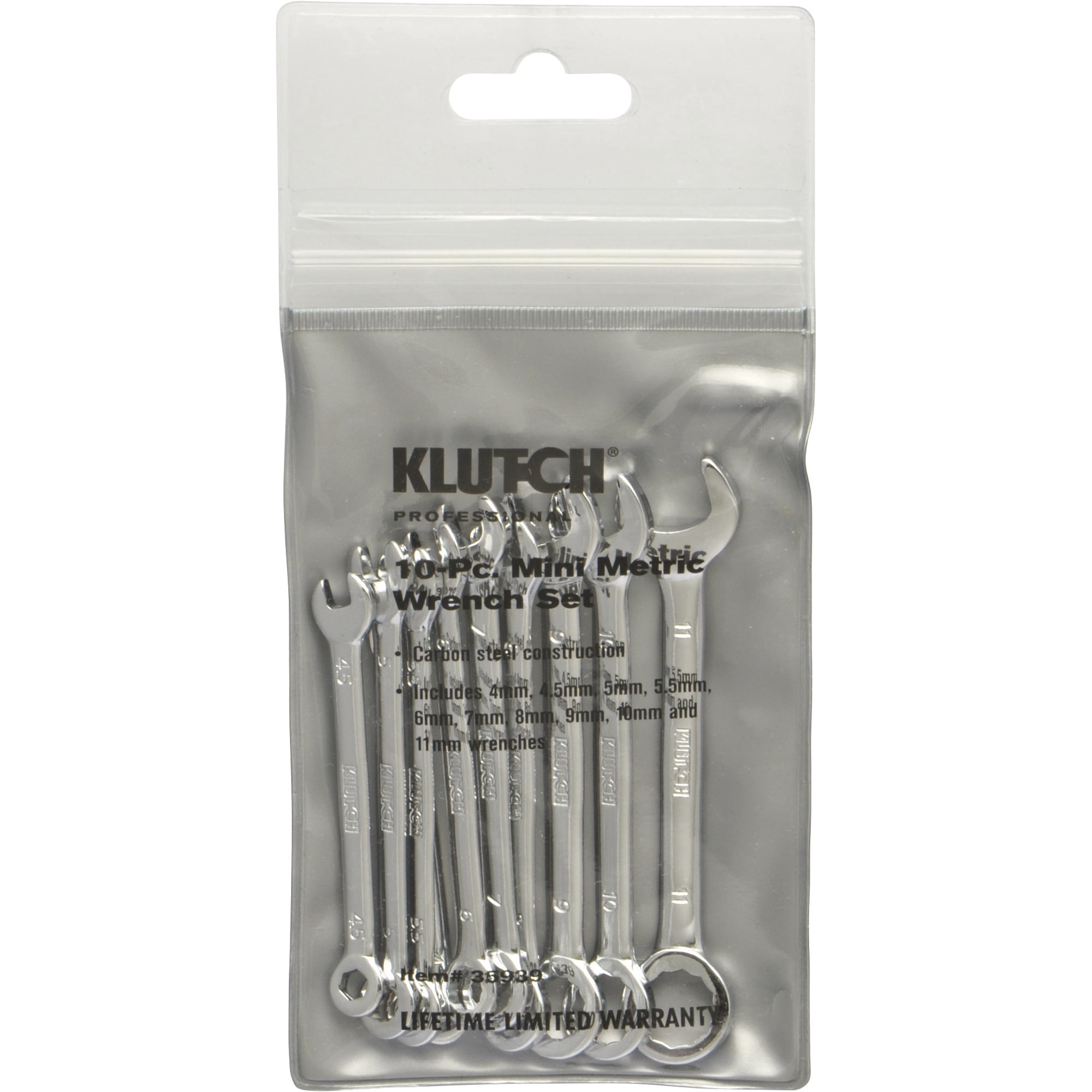 Klutch Mini Wrench Set, 10-Pc., Metric