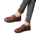 thumbnail image 6 of Retro Style Lace Up Womens Oxford Flats, Soft Non-Slip Sole Casual Shoes, Fall Comfort Daily Walking Footwear Brown 41, 6 of 6
