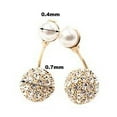 thumbnail image 6 of AYYUFE 1Pair Ear Studs Faux Pearl Decor Jewelry Alloy Women Front Back Stud Earrings for Birthday Party Rhinestone,Alloy,F, 6 of 8