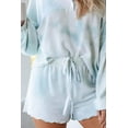 thumbnail image 5 of Womens Lounge Sets 2 Piece Pajamas Set Long Sleeve Tops and Shorts Sleepwear Tie Dye Printed Nightwear, 5 of 16