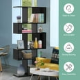 thumbnail image 6 of Giantex Freestanding Ladder Bookcase, 5 Cubes Corner Storage Bookshelf, 5-Layer Organizer Rack Display Cabinet, Black, 6 of 6