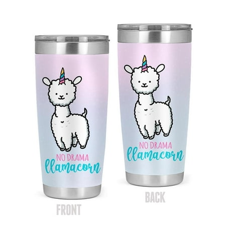 

The No Drama Llamacorn Tumbler -SPIdeals Designs 20 oz Stainless Steel Tumbler