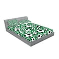 thumbnail image 2 of Ambesonne Soccer Fitted Sheet & Pillow Sham Set, Popular Sports Motif, Full, Green Black White, 2 of 2