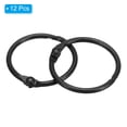 thumbnail image 3 of Uxcell 30mm Loose Leaf Binder Rings, 12Pack 2.2mm Metal Flash Card Book Binding Rings for Key Chain Card, Black, 3 of 6
