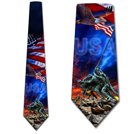 Patriotic Ties Mens Flag Necktie Military Tie by Three Rooker