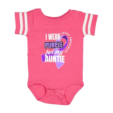 

Inktastic I Wear Purple for My Auntie Lupus Awareness Gift Baby Boy or Baby Girl Bodysuit