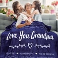 thumbnail image 2 of FILO ESTILO Grandma Gift for Birthday, Mothers Day Gifts for Grandma from Grandkids, Granddaughter, Grandson, Grandmother Throw Blanket, Presents for Grandma, 60x50 Inches (Fleece, Blue), 2 of 6