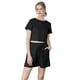 thumbnail image 3 of Conjuntos de 2 Piezas para Mujer, de Verano, con Cuello Redondo y Pantalones Cortos A Juego, para Estar en Casa con Bolsillos, Ropa Informal de Viaje A . Negro XL, 3 of 10