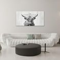 thumbnail image 2 of HFDF Farmhouse Highland Cow Wall Art for Living Room Office Large Wall Decor Black and White Cow Highland Cow Pictures Decor Rustic Country Cow Painting for Walls Ready to Hang 60x30 20x16inch Framed, 2 of 5