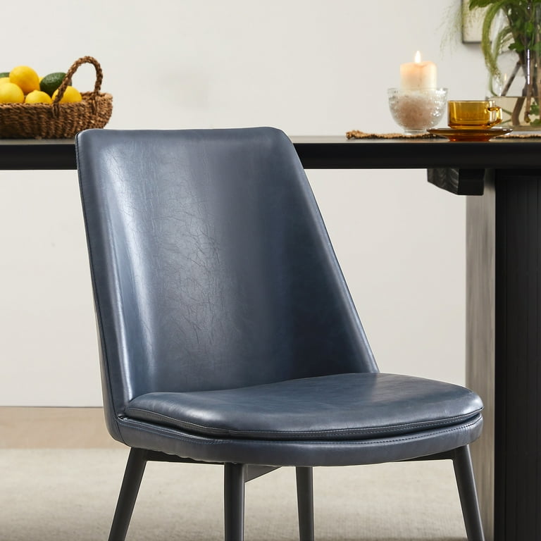 Navy Faux Leather Dining Chairs Powell Navy Faux Leather Dining Chair - Main Image