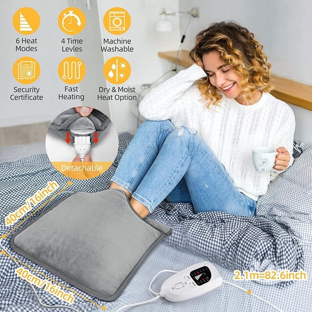 Winter Electric Foot Heating Pad Washable Foot Warmer Heater Soft Plush Foot Warming Mat for Abdomen Waist Back Thermal BlanketDark GreyEU 230V He Qiyong unisex