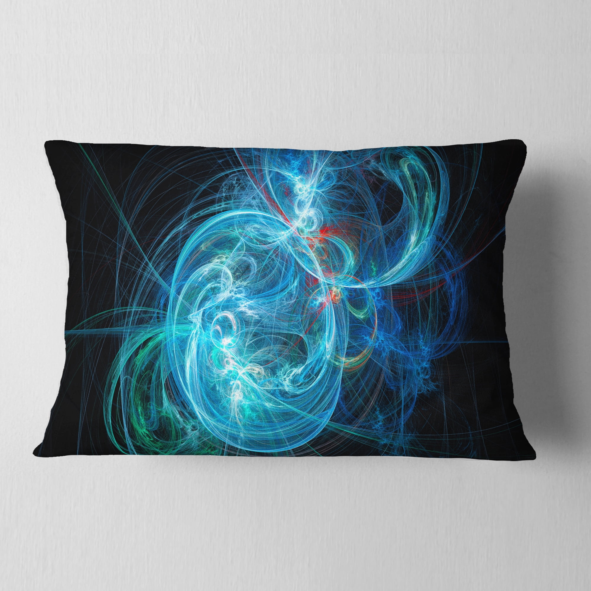 Designart Blue Ball of Yarn - Abstract Throw Pillow - 12x20