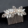 thumbnail image 2 of Aleación Perla Pelo Peine Joyas Boda Cristales de diamantes de imitación Insertar Peine Decoración para el cabello para Mujeres nupciales, 2 of 5