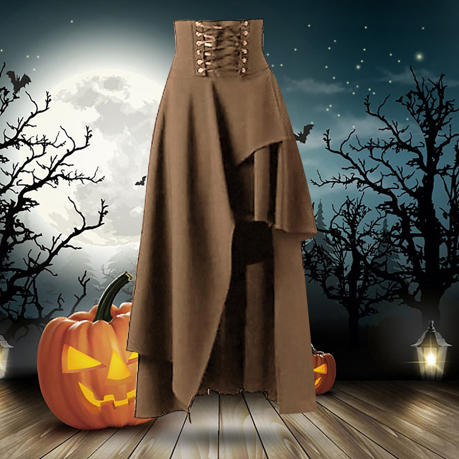VBARHMQRT Female Long White Skirt Women's Steampunk Gothic Clothing Vintage Cotton Black Lace Skirts White Pencil Skirt Summer Skirts Long Cut