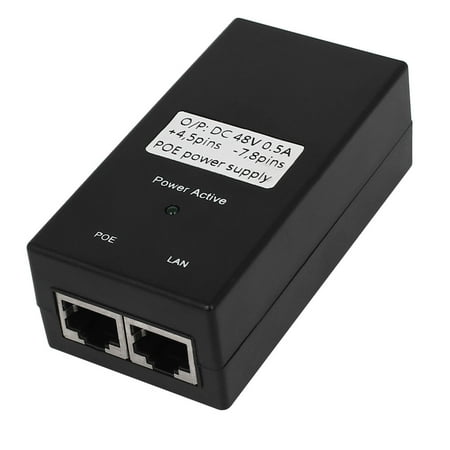 Power Enterprise Injector Unique Bargains IEC320 C6 Plug 48V 0.5A POE Injector Ethernet Adapter IP Phone Power Supply ()