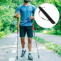 Outdoor Hiking Poles Carry Bag Large Capacity Black Trekking Pole Storage Pouch Portable Walking Stick Organizer Tarp Pole Bag Fishing Rod Bag