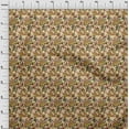 thumbnail image 4 of oneOone Cotton Poplin Light Beige Fabric Mushroom Dress Material Fabric Print Fabric By The Yard 56 Inch Wide, 4 of 5