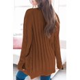thumbnail image 4 of Women's Cable Knit Long Sleeve Sweater Button Open Front Cardigan Loose Outerwear with Pocket, 4 of 7