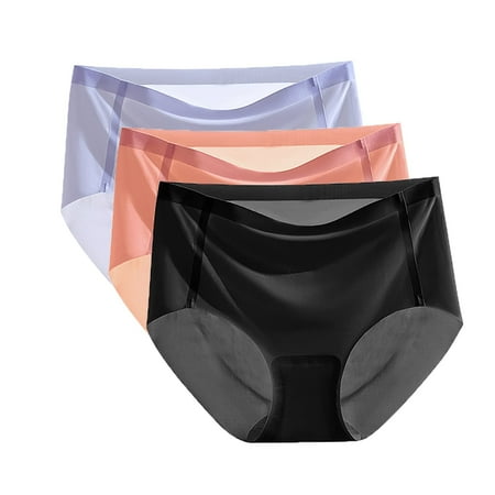 Womens Ice Silk Underwear Seamless Panties Low Waist Bikini Briefs Ladies Hipster Ice Silk Panty