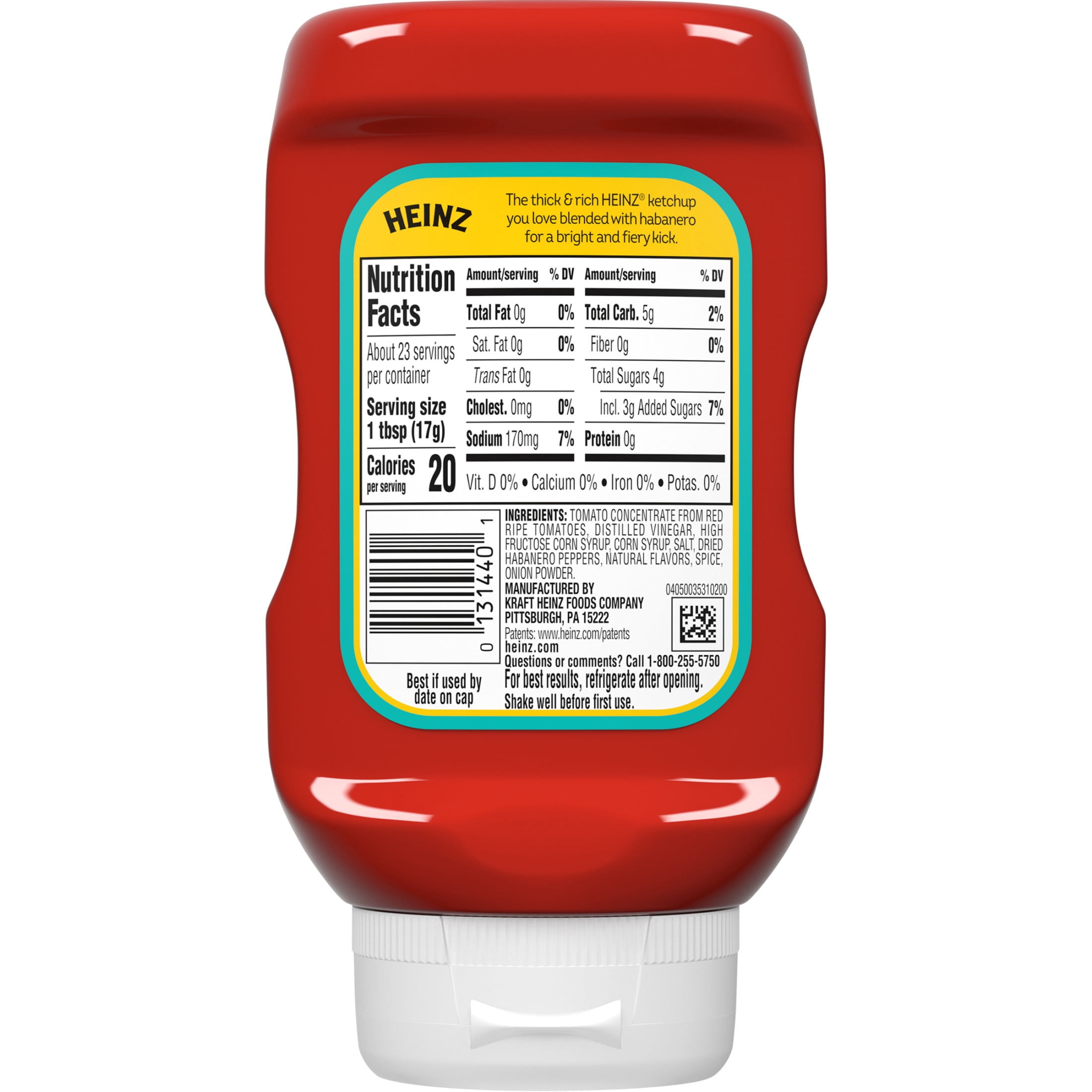 Heinz Tomato Ketchup Blended with Habanero, 14 oz Squeeze Bottle