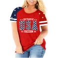 thumbnail image 2 of IYYVV Plus Size Flag Shirt for Women 4th of July Tshirts USA 1776 Patriotic Tops Anniversary Short Sleeve Tee Red XL, 2 of 5