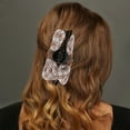 thumbnail image 2 of Unique Bargains 1 Pc Claw Clip Fashion Plaid Bow Hair Clip Coffee Color White, 2 of 5