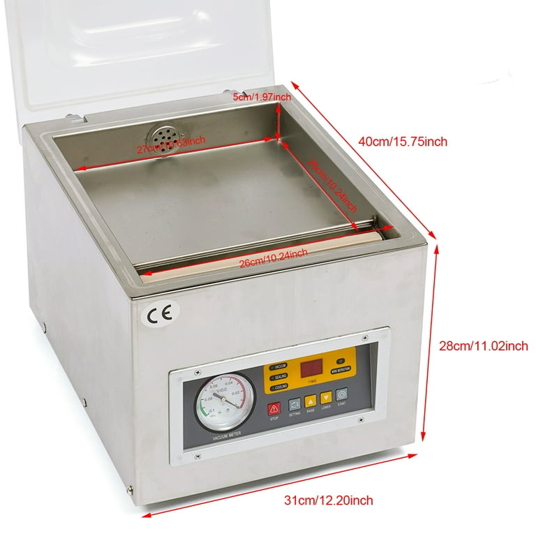 VEVOR Chamber Vacuum Sealer, DZ-260A 6.5 m³/h Pump Rate, Excellent Sealing  Effect with Automatic Control, 110V Kitchen Packaging Machine for Fresh