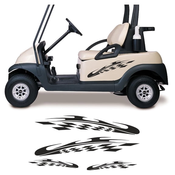 Checkered Flag Golf Cart Decals Accessories Go Cart Stickers GCC05